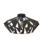 Eglo Deckenleuchte Carlton 6 Stahl Schwarz Bernstein | IP20 - Geeignet für 1x E27 